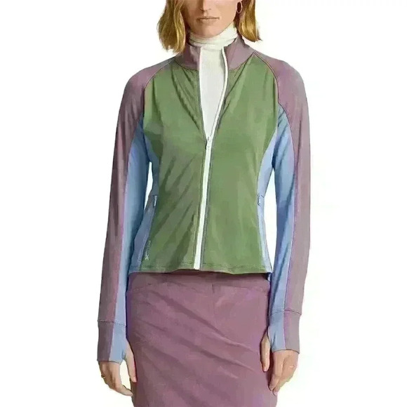RLX Golf Ralph Lauren Women's XXS Color-Blocked Jersey Full-Zip Jacket NWT $168 - Picture 4 of 5